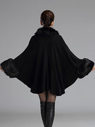 Loose Large Faux Fur Knitted Cardigan Cape MSF031