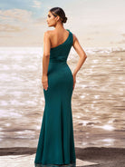 One Shoulder Feather Cutout Formal Dress GM90010