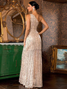 One Shoulder Sequins Maxi Prom Dress M0859 MISS ORD