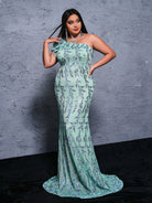 MISSORD Plus One Shoulder Ruffled Mermaid Dress