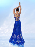 Spaghetti Back Cross Sequin Prom Dress DH80045