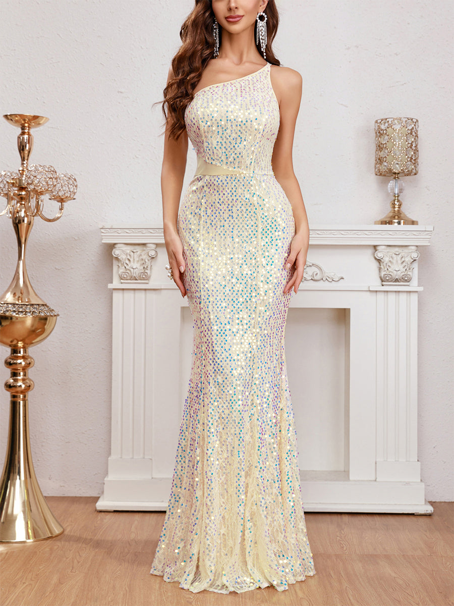 One Shoulder Mermaid Prom Dress MCW1113