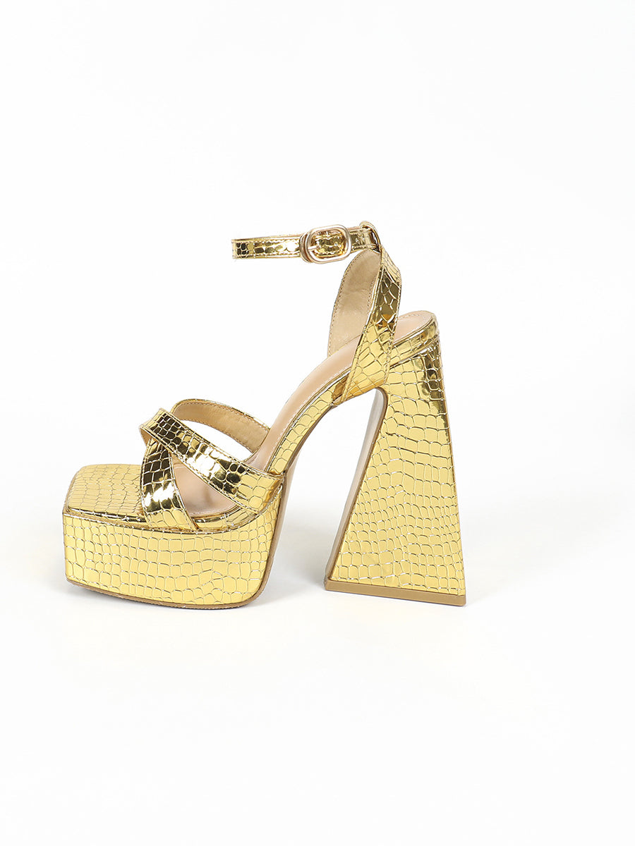 Platform One-strap Thick High Heel MHE1099