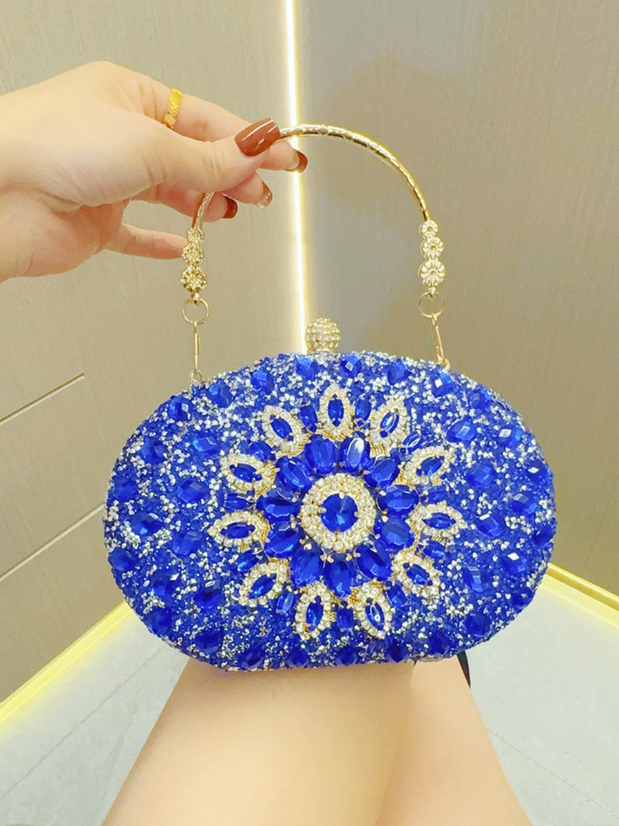 Colorful Diamond Oval Handbag