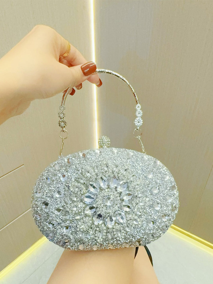 Colorful Diamond Oval Handbag