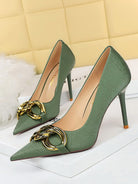 Metal Buckle Pointed Fashion Stiletto Heels MHE1107