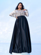 Plus Color-block A-line Prom Dress PRM20428