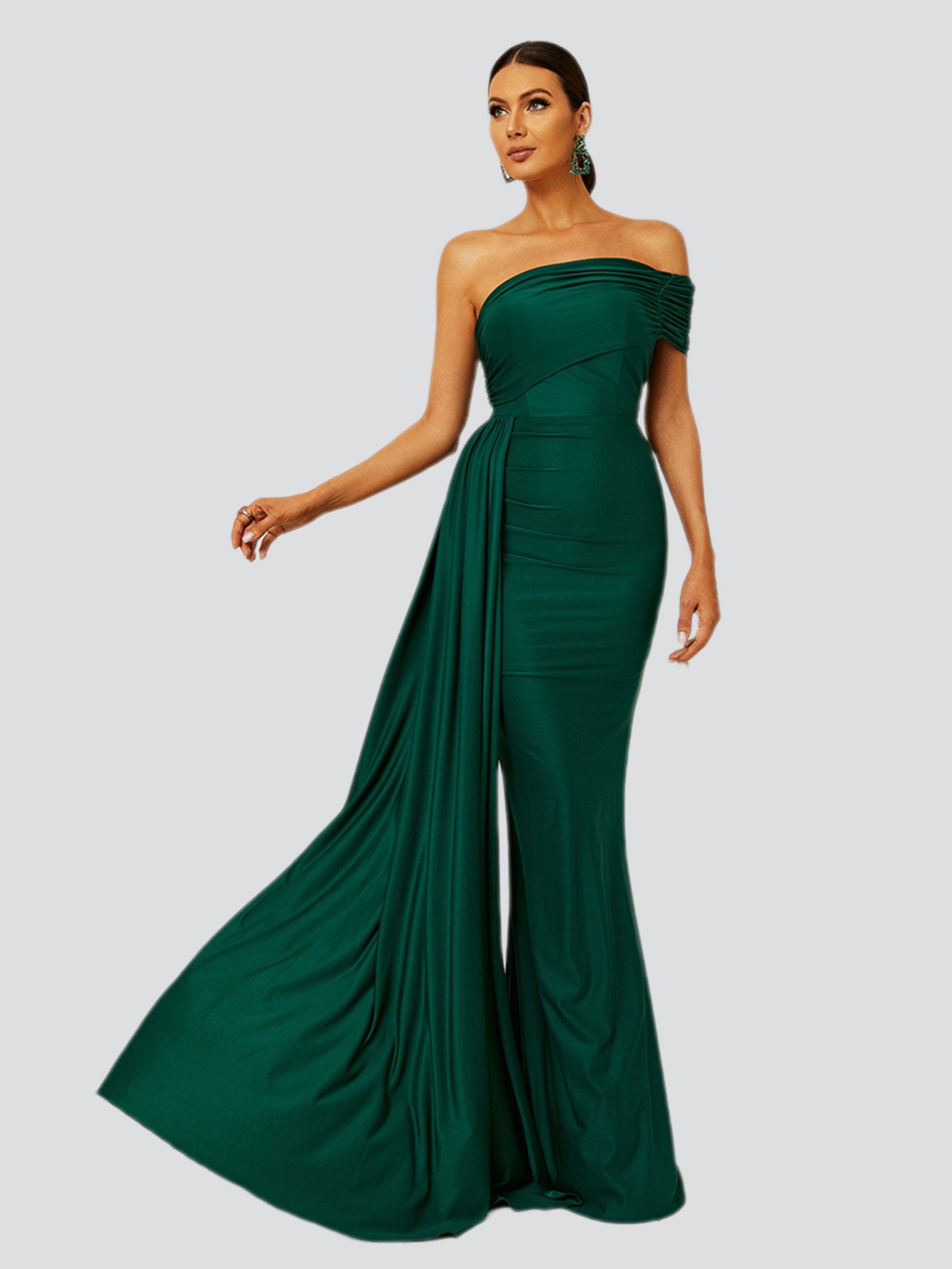 Missord Draping Emerald Green Dress Online Sale MISS ORD