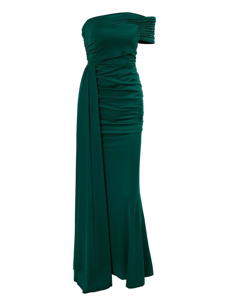 Missord Draping Emerald Green Dress Online Sale – MISS ORD