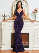 Spaghetti V-Neck Evening Dress RJ10135