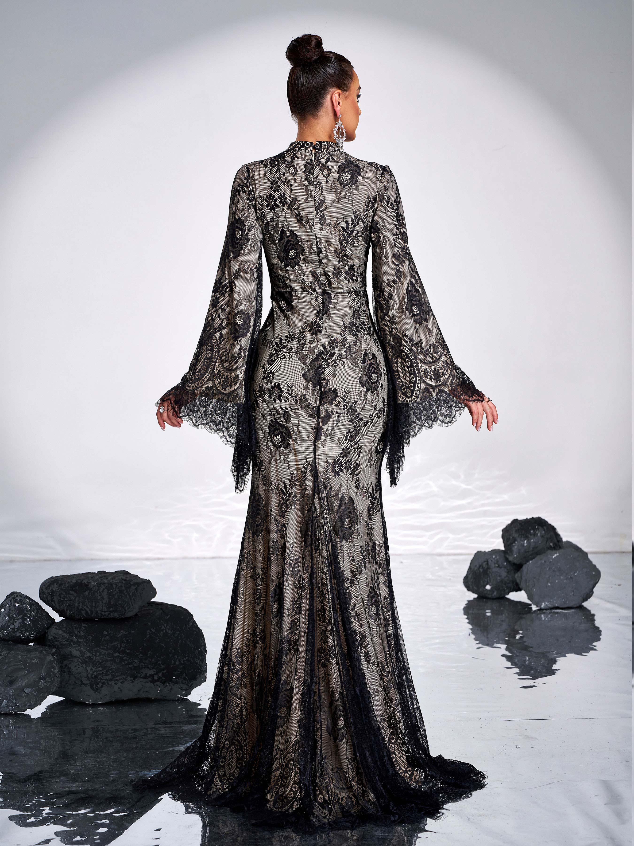 Long Sleeve Lace Evening Dress GM00508