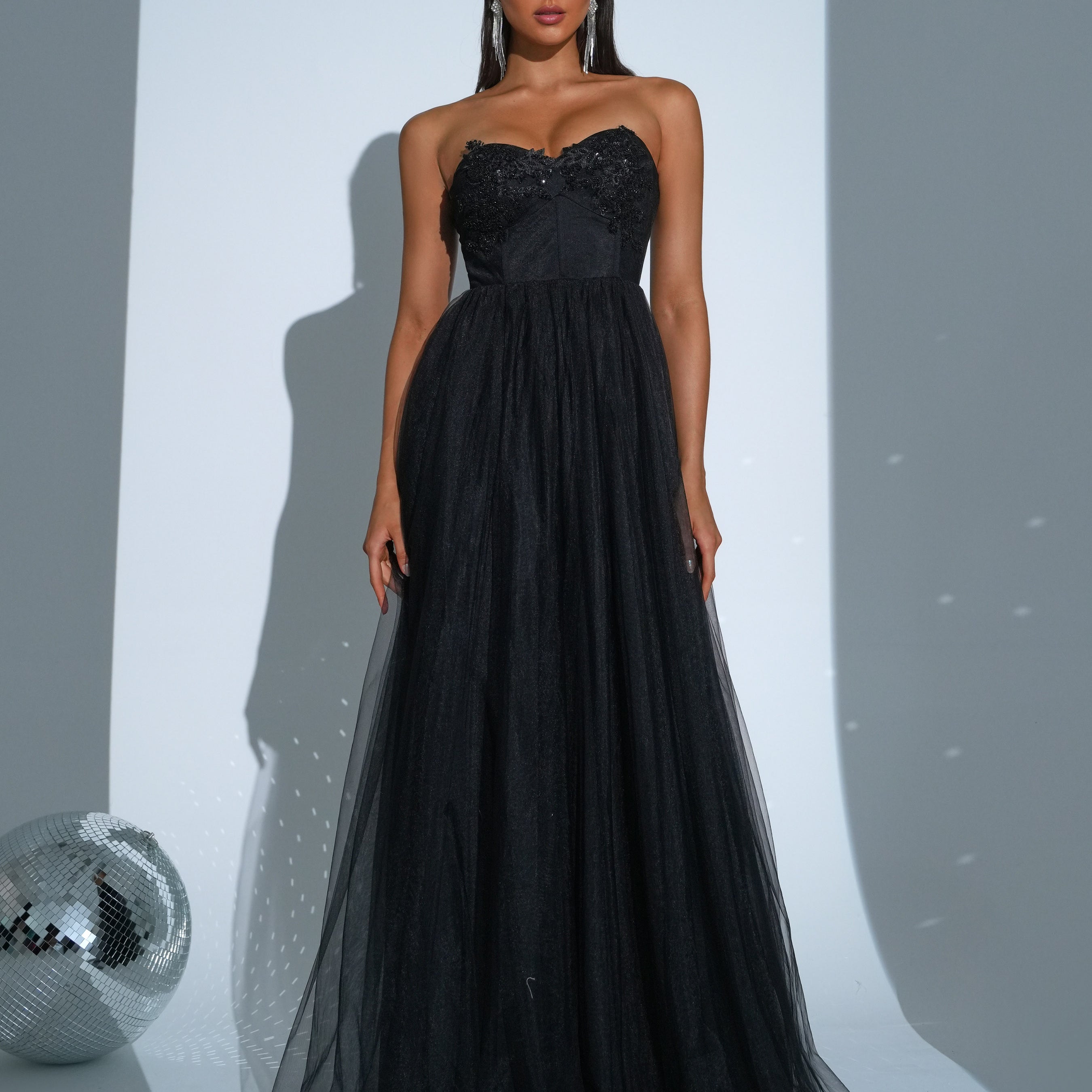 Sequin Tube Top A-line Tulle Dress RH30953