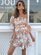 MISSORD Floral Ruffle Hem Bardot Sundress H0147 MISS ORD