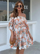 MISSORD Floral Ruffle Hem Bardot Sundress H0147 MISS ORD