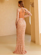 Formal Tied Backless Sequin Evening Dress XJ269 MISS ORD