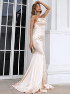 Solid Backless Floor Gold Maxi Knit Prom Dress XJ512 MISS ORD