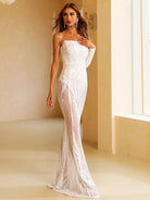 Asymmetrical White Maxi Lace Wedding  Dress XJ281 MISS ORD