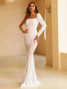 Asymmetrical White Maxi Lace Wedding  Dress XJ281 MISS ORD