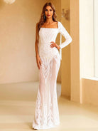 Asymmetrical White Maxi Lace Wedding  Dress XJ281 MISS ORD