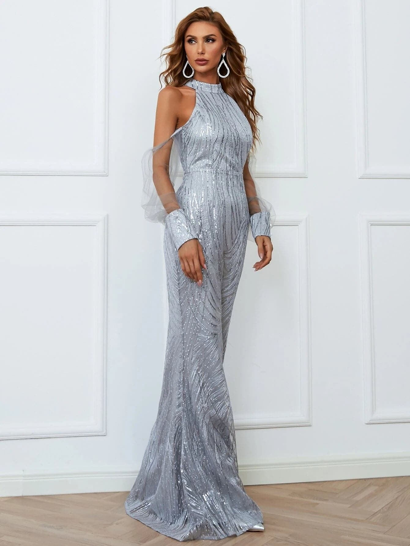 Cold Shoulder Mermaid Hem Sequin Prom Dress XJ356 MISS ORD