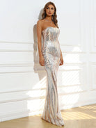 Straight Across Mermaid Sequin Prom Dress XJ570 MISS ORD