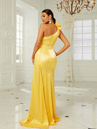 Ruffle Trim One Shoulder Satin Formal Dress XH2197 MISS ORD