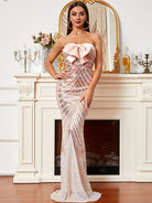 Sleeveless Mermaid Sequin Apricot Prom Dress XH2012 MISS ORD