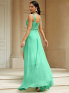 Sequin Panel Chiffon Prom Dress JMH3193