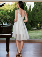 Appliqued A-Line White Homecoming Dress M02247