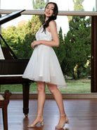 Appliqued A-Line White Homecoming Dress M02247