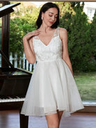 Appliqued A-Line White Homecoming Dress M02247