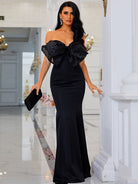 Off Shoulder Mermaid Black Evening Dress XH1786 MISS ORD