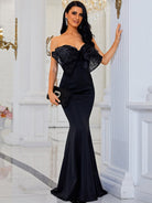 Off Shoulder Mermaid Black Evening Dress XH1786 MISS ORD