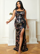 Plus Size Sleeveless Black Sequin Floor Length Prom Dress PXJ1231 MISS ORD