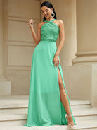 Sequin Panel Chiffon Prom Dress JMH3193