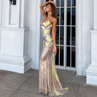 Spaghetti Sequin Yellow Prom Maxi Dress M01760 MISS ORD