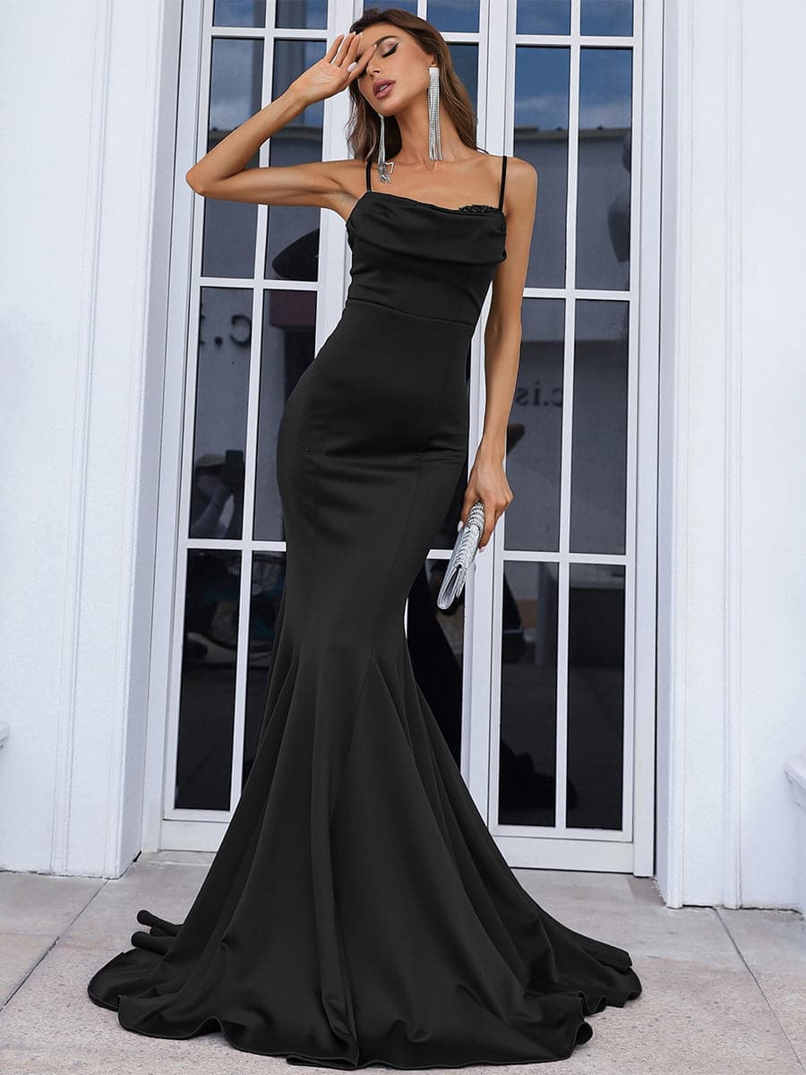 Sequin Insert Backless Mermaid Evening Dress XJ514 MISS ORD