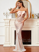 Sleeveless Mermaid Sequin Apricot Prom Dress XH2012 MISS ORD